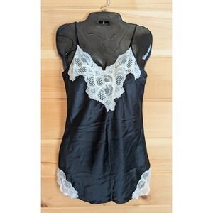 Victorias Secret Satin Chemise Sz P Gold Label Slip Lace Trim Coquette Romantic